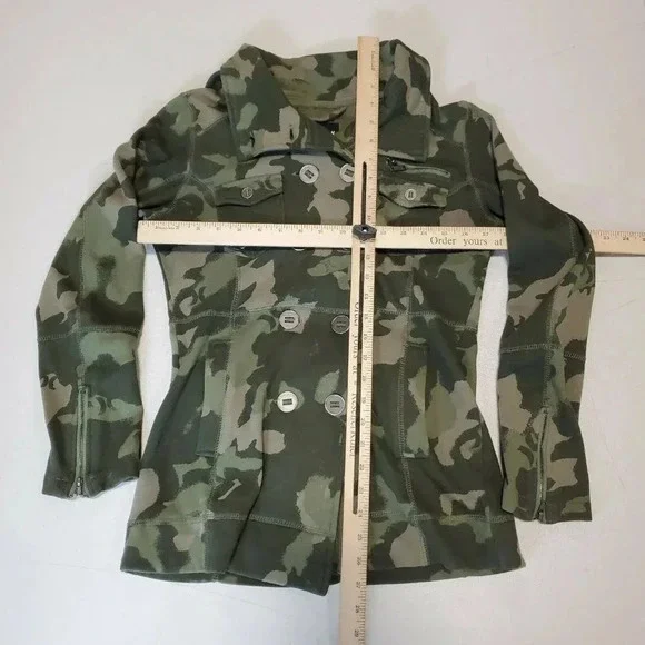 Hurley Women's Winchester Camo Double Breasted Jersey Hooded Jacket Size S‎ - Picture 7 of 9